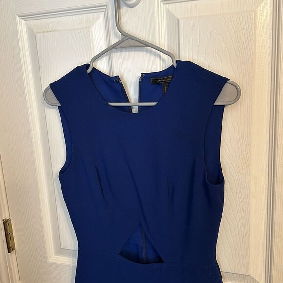 BCBG MaxAzria Annabel Blue Cutout Sheath Dress Size 4 - Picture 2 of 9